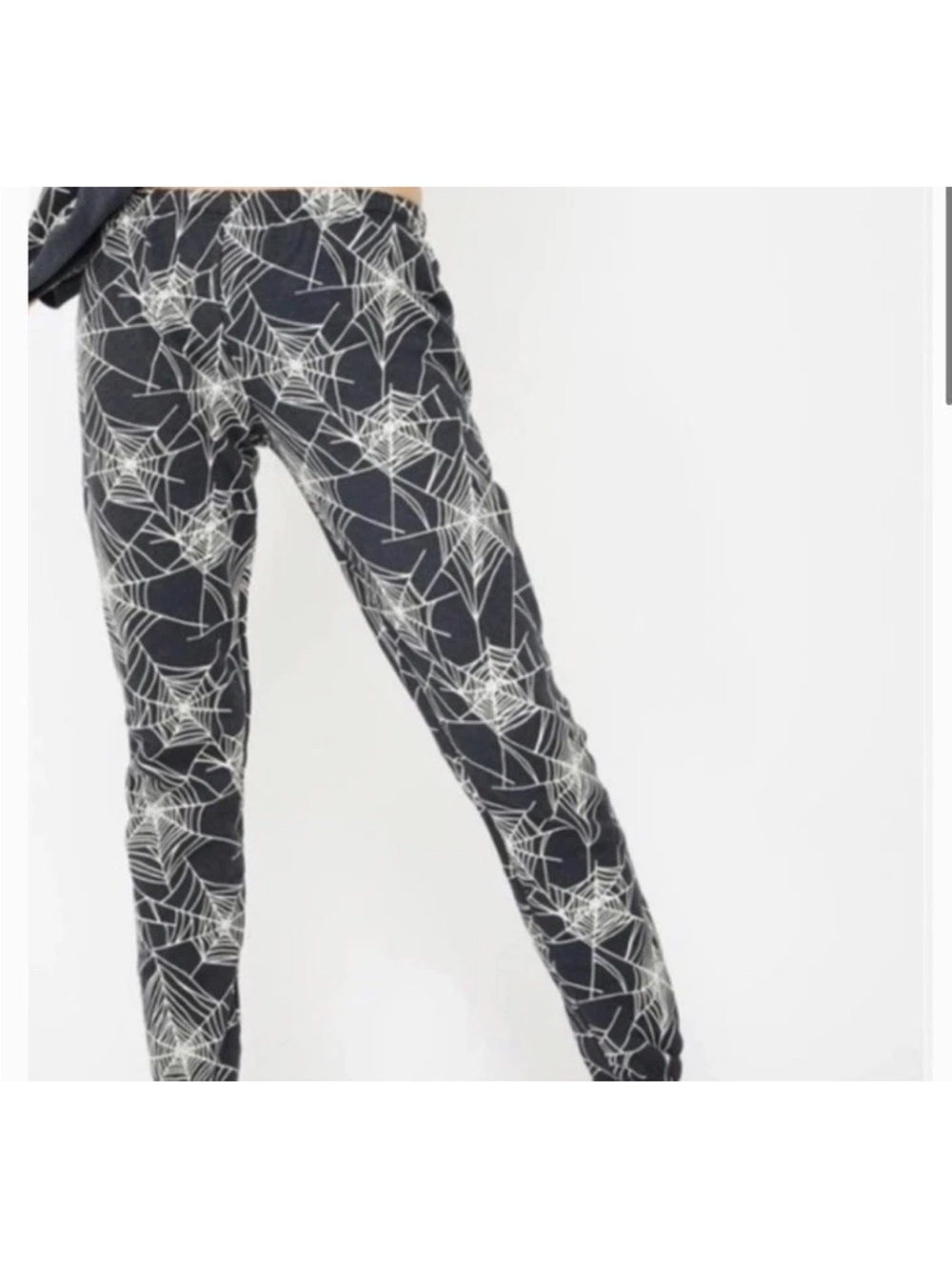 NEW Wildfox Black Spiderweb Print Jogger Pants